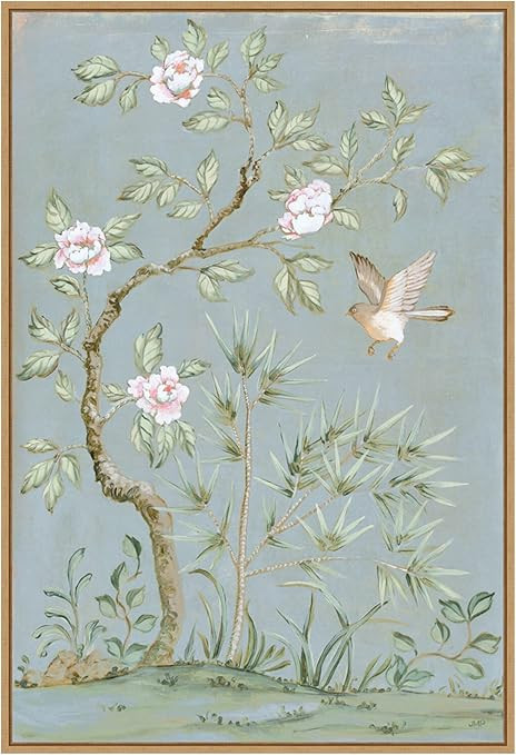 Amanti Art Framed Canvas Wall Art Print Spring Mural II Blue by Julia Purinton (23 in. W x 33 in.... | Amazon (US)