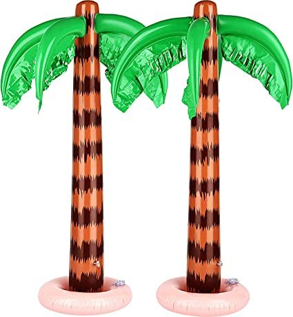 Inflatable Palm Trees Jumbo Coconut Trees Beach Backdrop Favor for Hawaiian Luau Party Decoration... | Amazon (US)