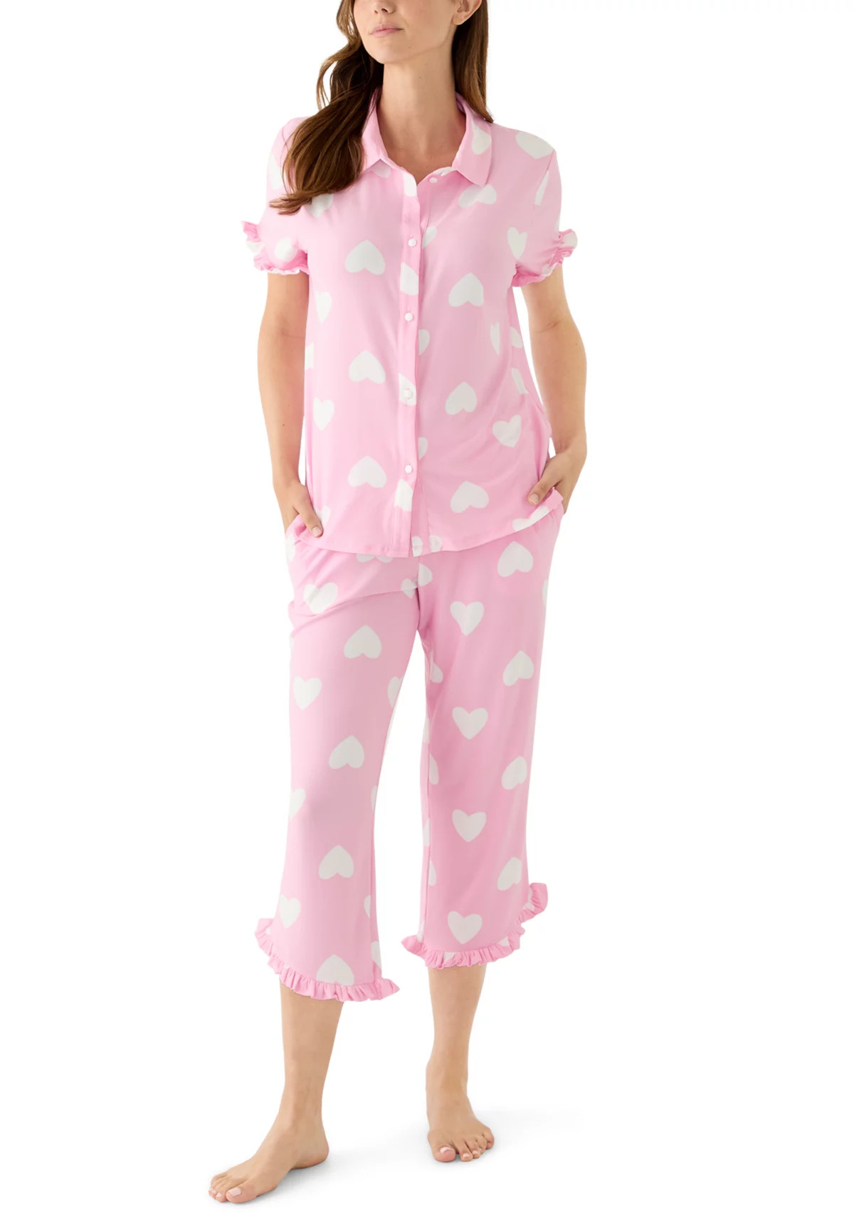 Women's Short Sleeve Ruffle Pajama Set | Belk