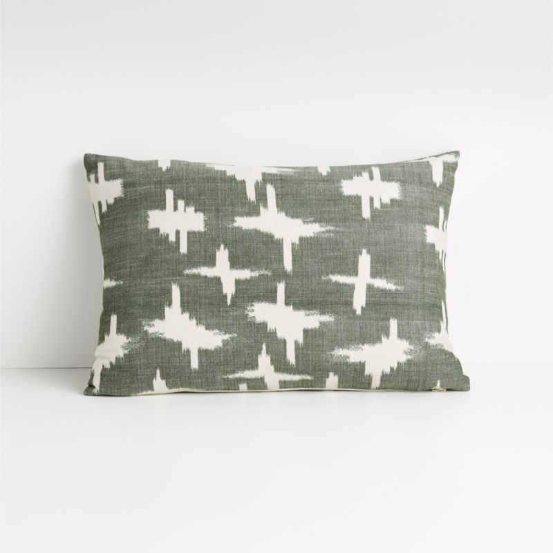 Sirocco 22"x15" Rifle Green Pillow with Feather-Down Insert + Reviews | Crate and Barrel | Crate & Barrel