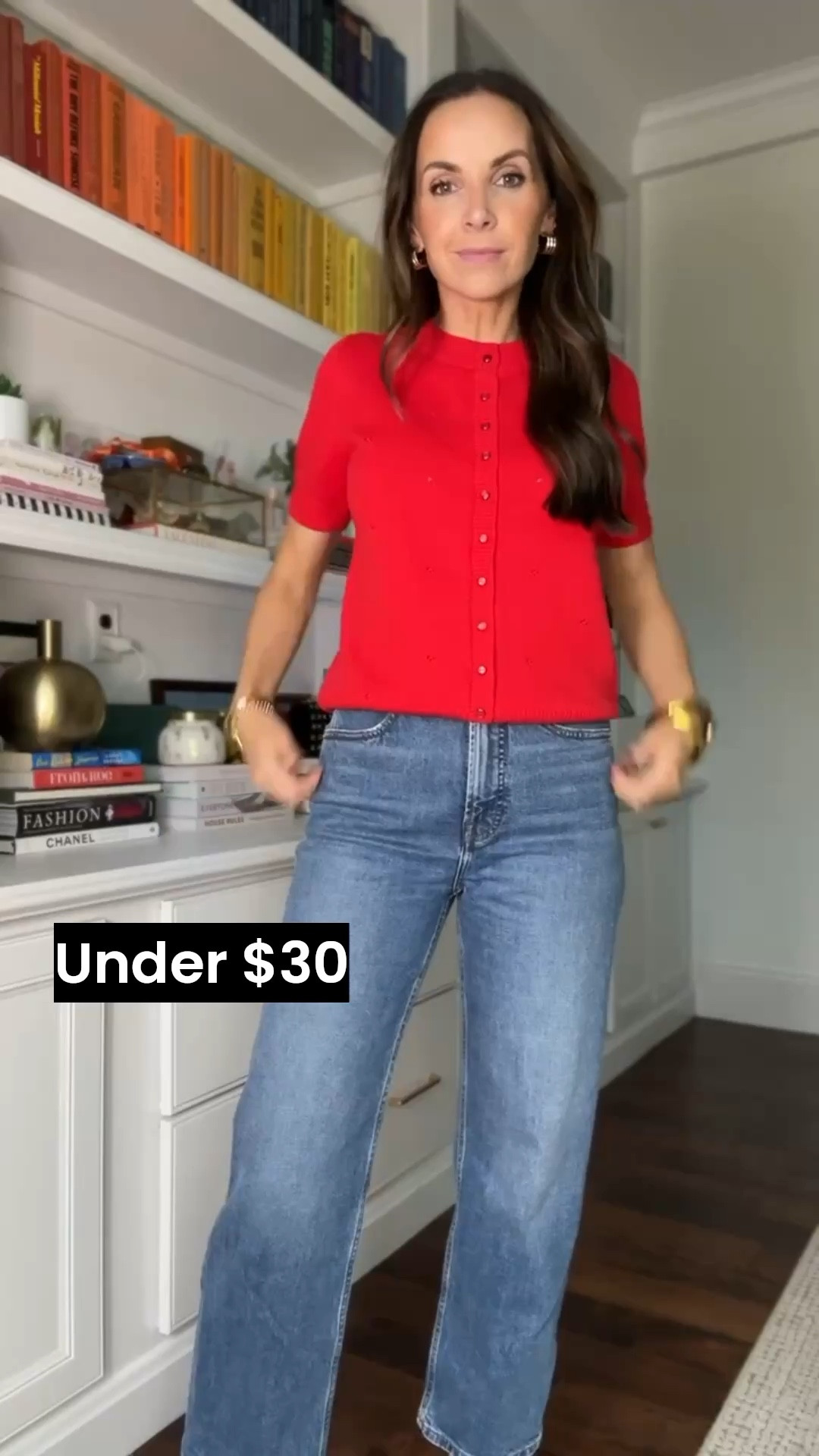 Loving this red sweater for spring! Paired with my @onequince jeans 

#LTKootd