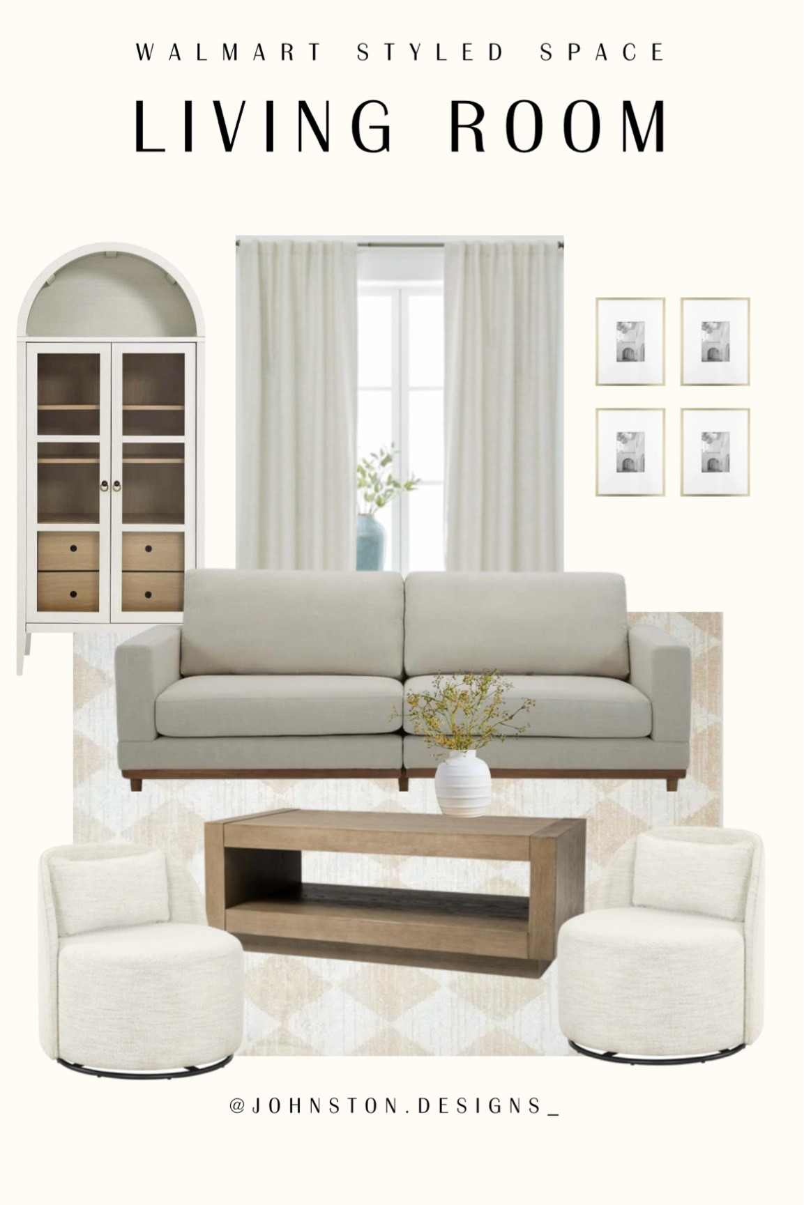 Walmart Styled Living Room!

Walmart has seriously been stepping it up with their furniture collection! This sofa here is under $500 and has great reviews! And the coffee table and arch curio cabinet is giving designer vibes but for way less. 

Walmart Home | Home Inspo | Living Room Inspo | Living Room Design | Sofa | Diamond Rug | Curtains | Gallery Wall 

#LTKHome #LTKSaleAlert #LTKFindsUnder100