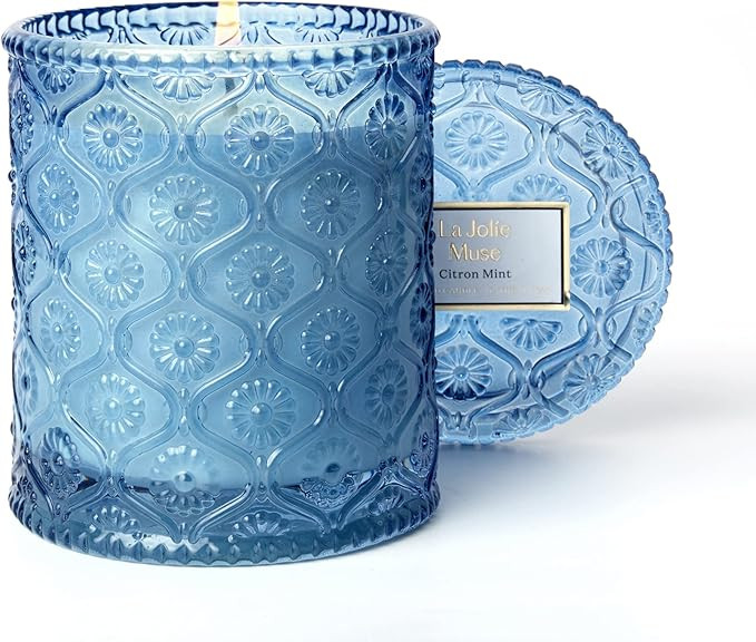 LA Jolie Muse Lemon Candle, Scented Candles Gifts for Women, Citrus Mint Candles for Home Scented... | Amazon (US)