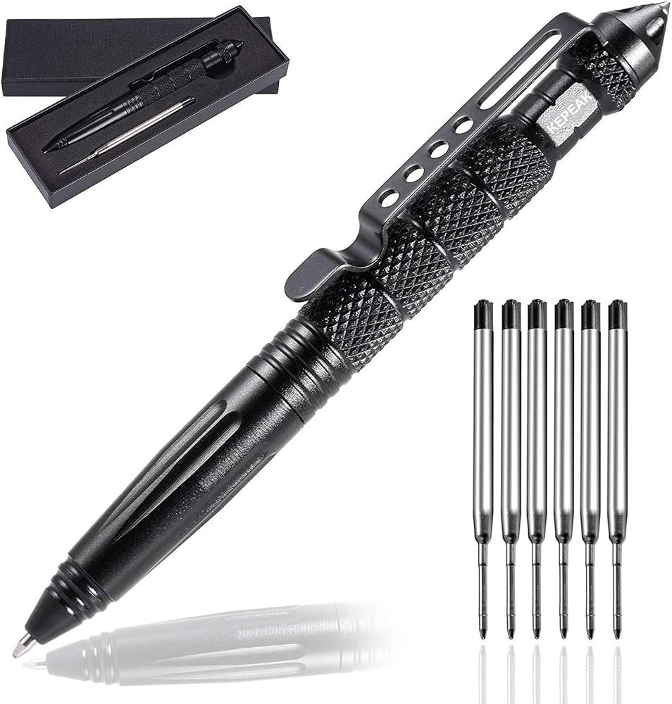 KEPEAK Military Tactical Pen, Professional Self Defense Pen, Emergency Glass Breaker Pen - Tungst... | Amazon (US)