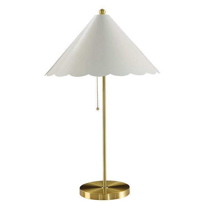 Ariel Scalloped Shade Brass Stick Table Lamp | Ballard Designs, Inc.