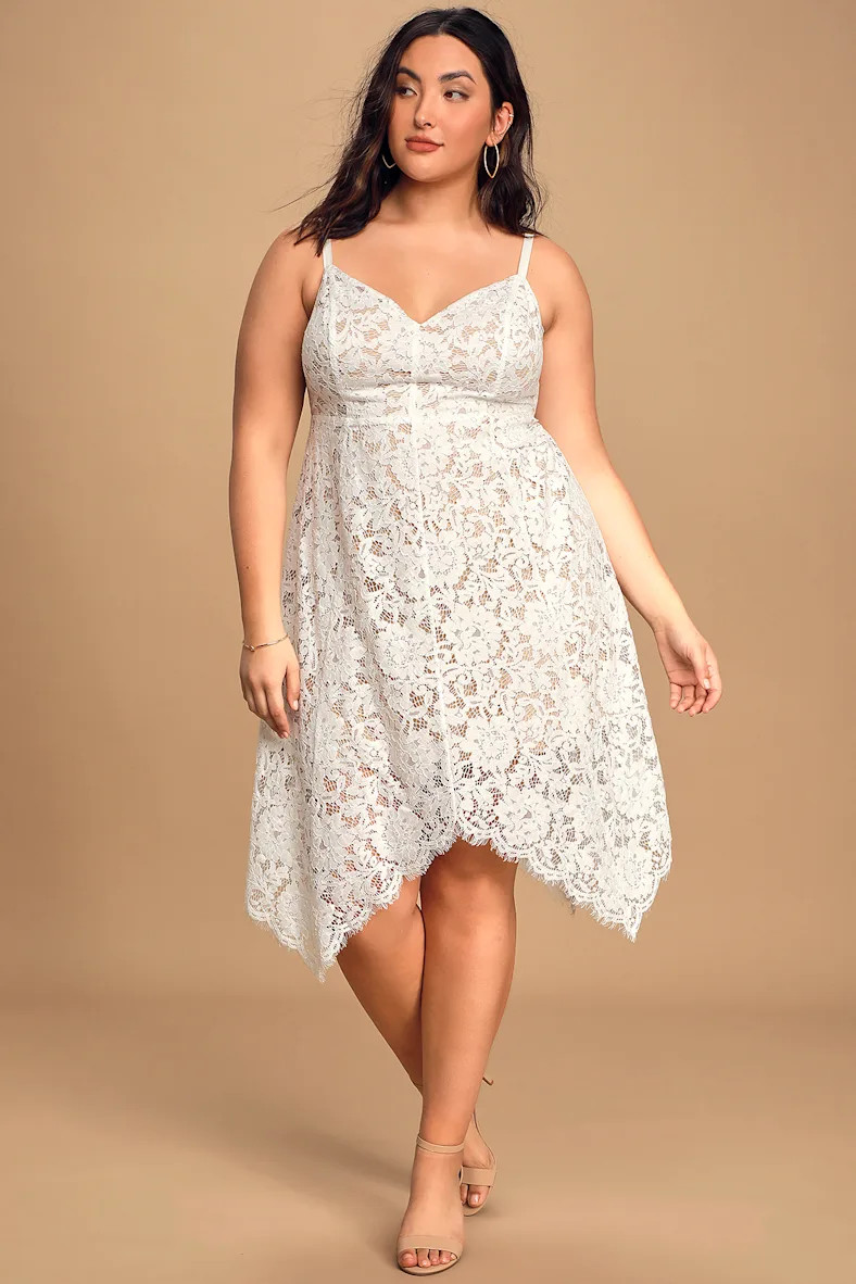 One Wish White Lace Midi Dress | Lulus (US)