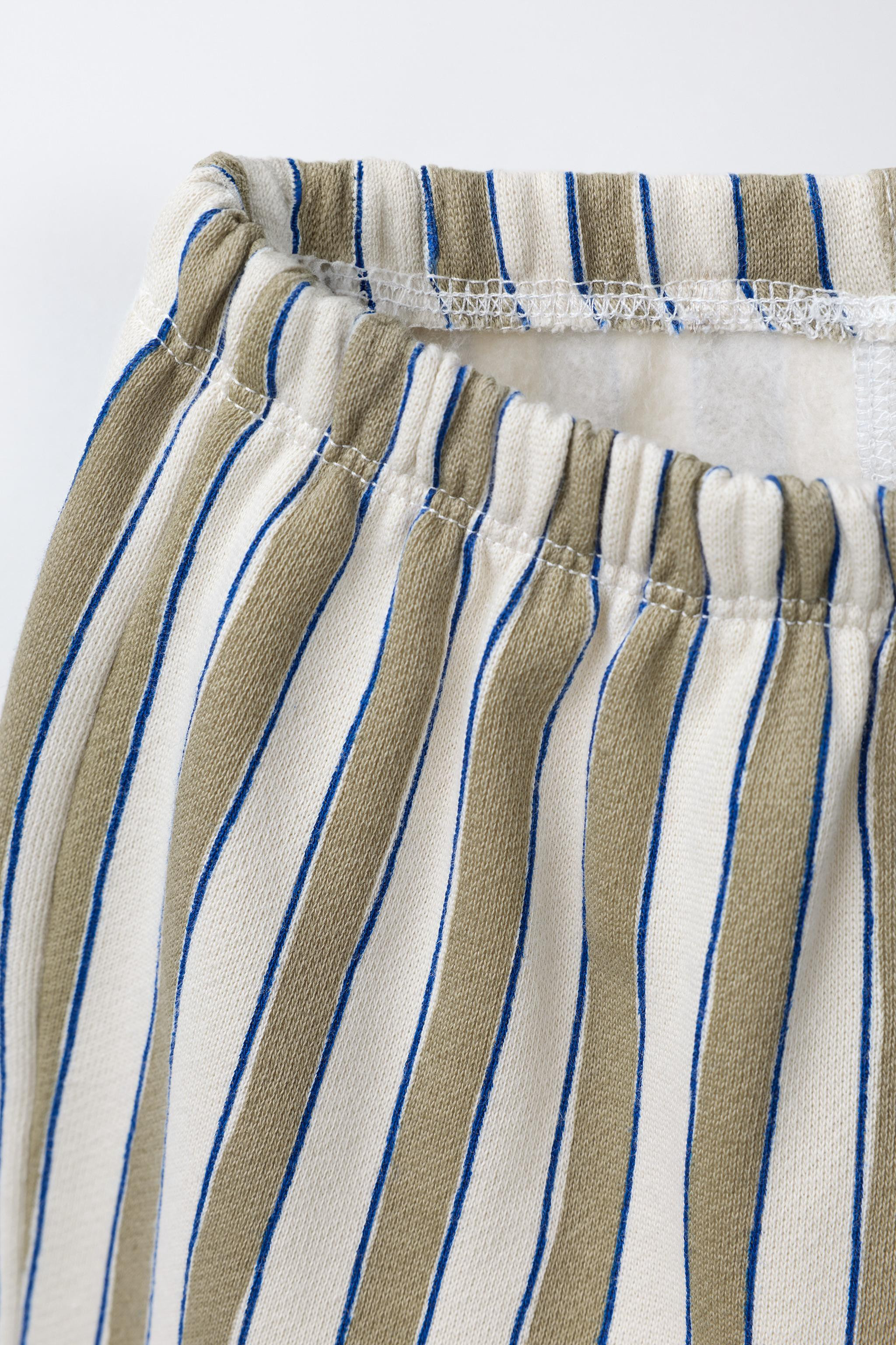 STRIPED BAGGY TROUSERS WITH LABEL | Zara UK