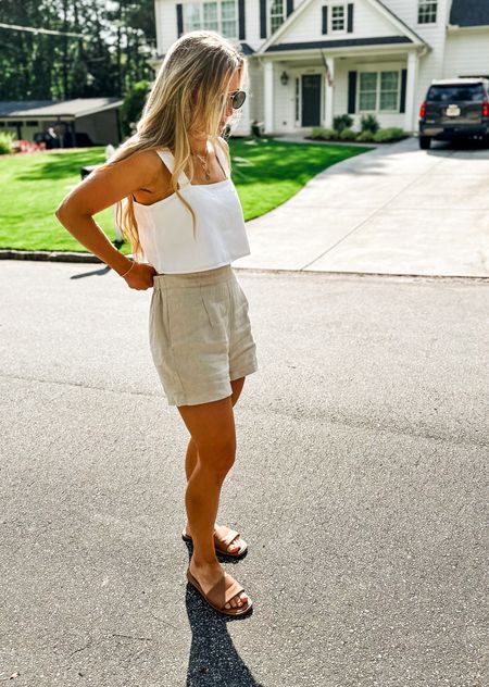 Linen shorts run big
Crop linen top is a medium and my favorite piece for summer!

#LTKSeasonal #LTKFindsUnder100 #LTKSaleAlert