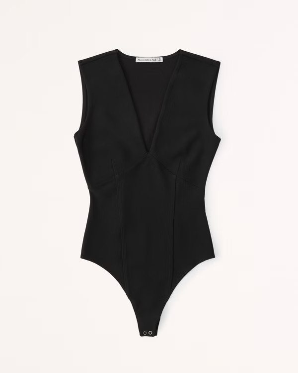 Crepe Plunge Bodysuit | Abercrombie & Fitch (US)