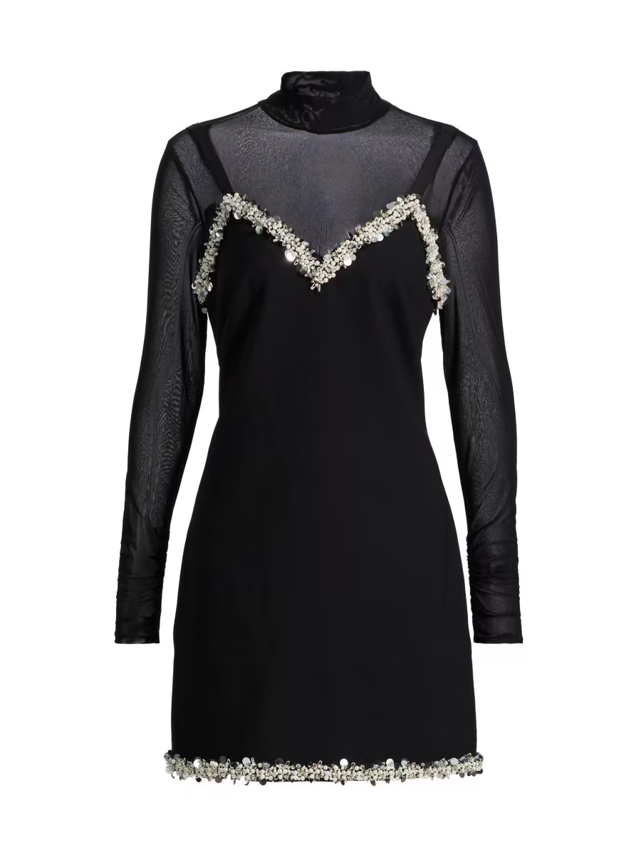 Londyn Imitation Pearl & Sequin-Embellished Minidress | Saks Fifth Avenue