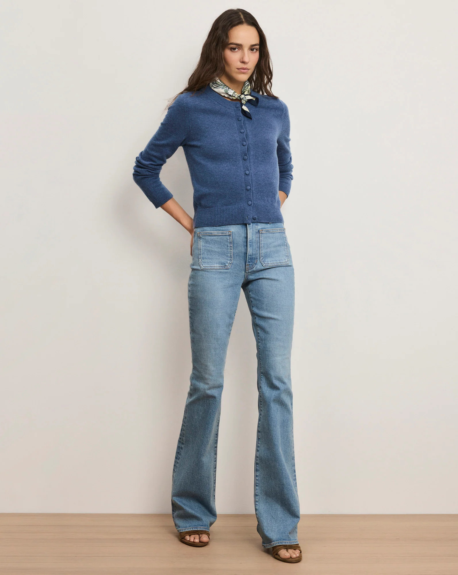 Beverly Patch-Pocket Skinny-Flare Jean | Veronica Beard