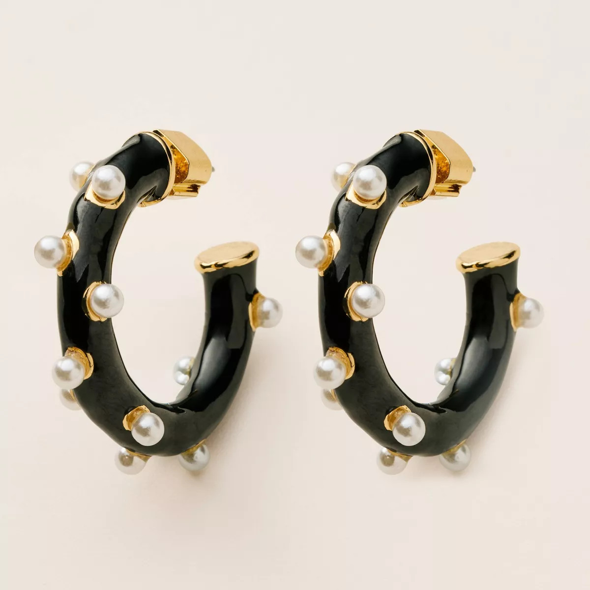 Pearl Polka Dot Hoop Earrings - kate spade new york x Target™ Black | Target