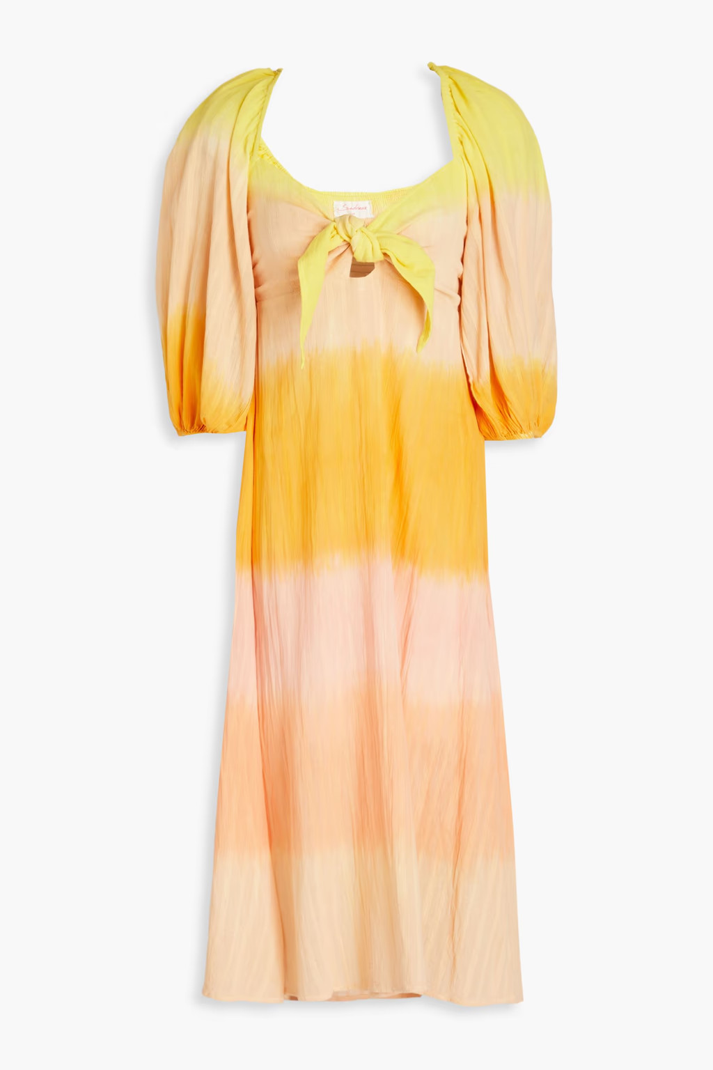 Megan striped cotton-jacquard midi dress | The Outnet (US and CA)