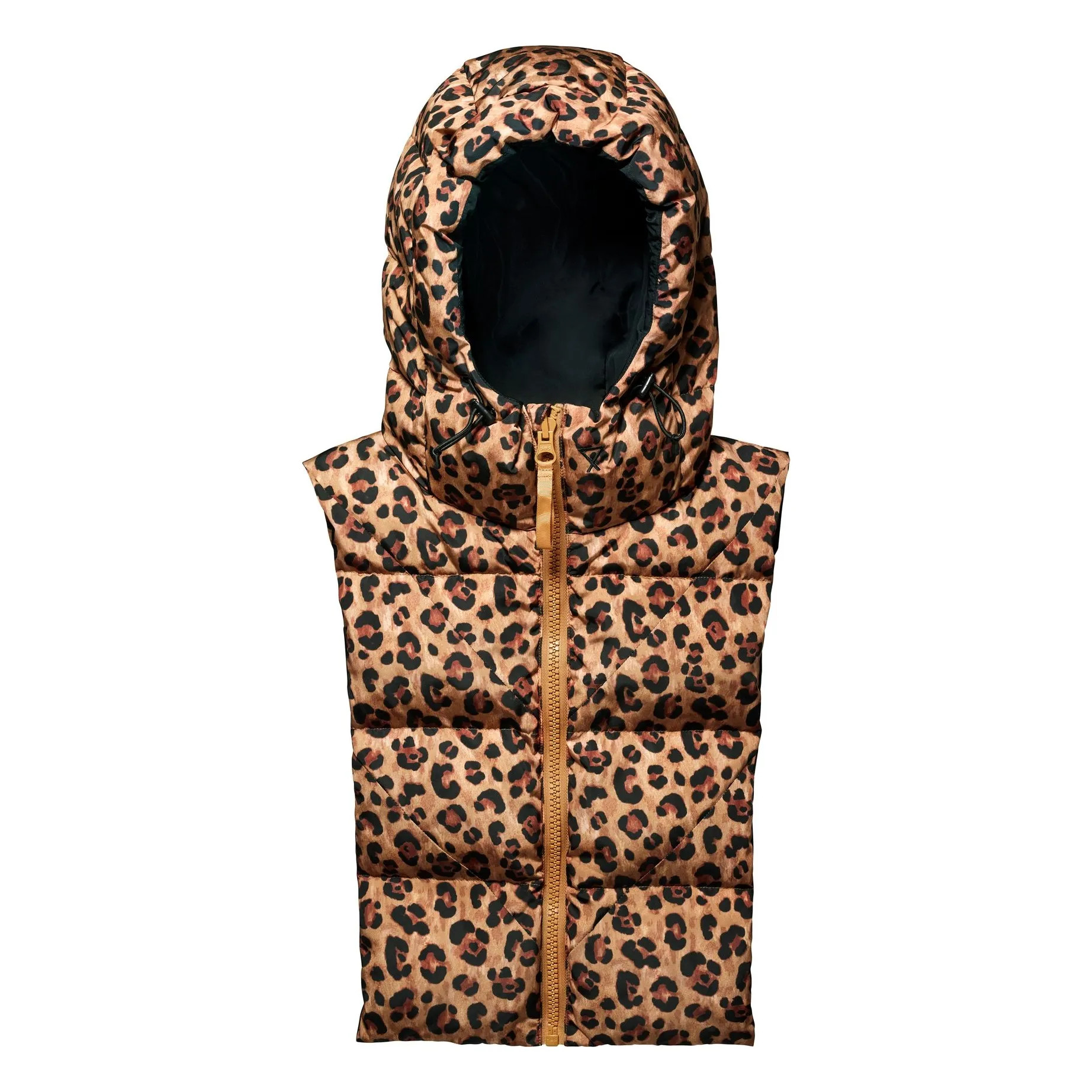 Kapuzenjacke Reversible Daunenjacke Leopard | Kamelbraun | Smallable