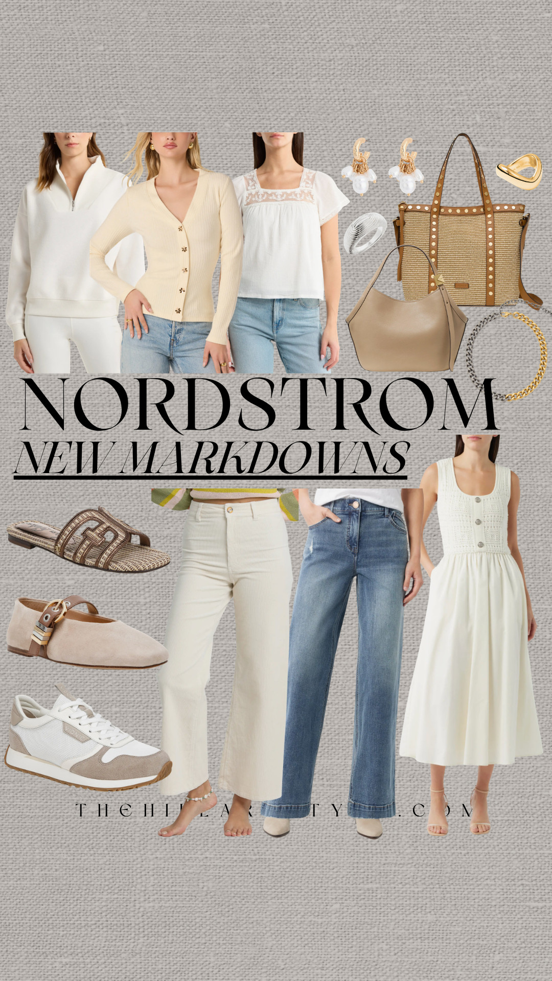 Nordstrom Spring Edit: New Markdowns to Shop Now
Refresh your seasonal rotation with these elevated spring markdowns from Nordstrom. This curated selection features everything from romantic lace blouses and airy midi dresses to trending Mary Jane flats and chunky statement jewelry. Focus on high-quality basics like refined knitwear and wide-leg denim that effortlessly transition from a casual morning coffee to a polished evening out. Whether you’re looking for a chic vacation look or everyday essentials, these new arrivals offer the perfect blend of modern comfort and quiet luxury at a dreamier price point. 

 #TheHillaryStyle #NordstromSale #SpringMarkdowns #QuietLuxury #ElevatedBasics #SpringStyle2026 #MaryJanes #WideLegJeans #CapsuleWardrobe #NordstromFinds #NeutralAesthetic #LaceDetails #SpringTrends #FashionSteals #LTKfinds #PinterestFashion #ModernMinimalism 

#LTKootd #LTKSeasonal #LTKSaleAlert
