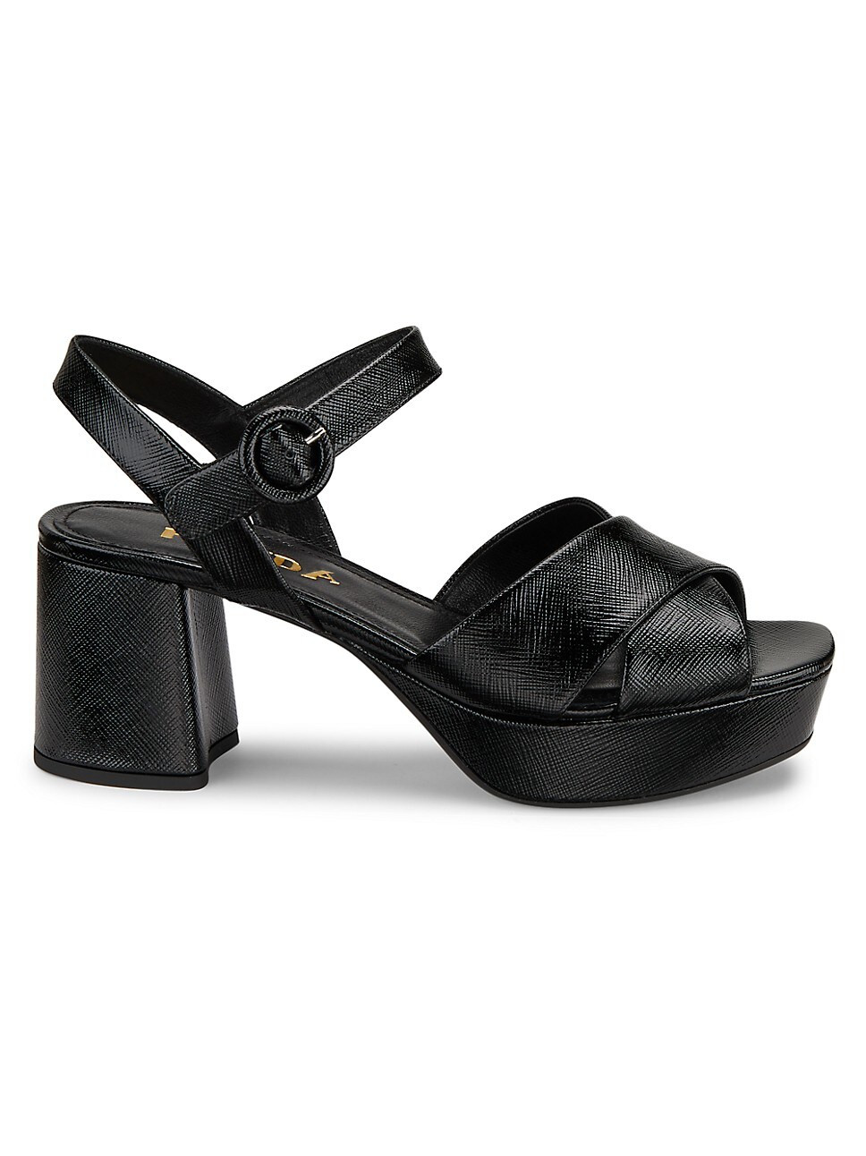 Saffiano Leather Block-Heel Sandals | Saks Fifth Avenue