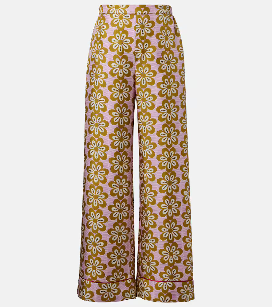 La DoubleJ Floral silk twill pijama pants | Mytheresa (US/CA)