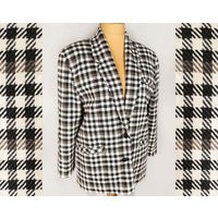 Vintage Checkered Blazer, Classic Women's Wool Blend Blazer From The 90S | Etsy (US)