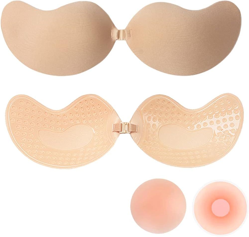 3 Pairs Strapless Sticky Bra Invisible Lift up Backless Bra Adhesive Push up Bra for Womens 2023 ... | Amazon (US)