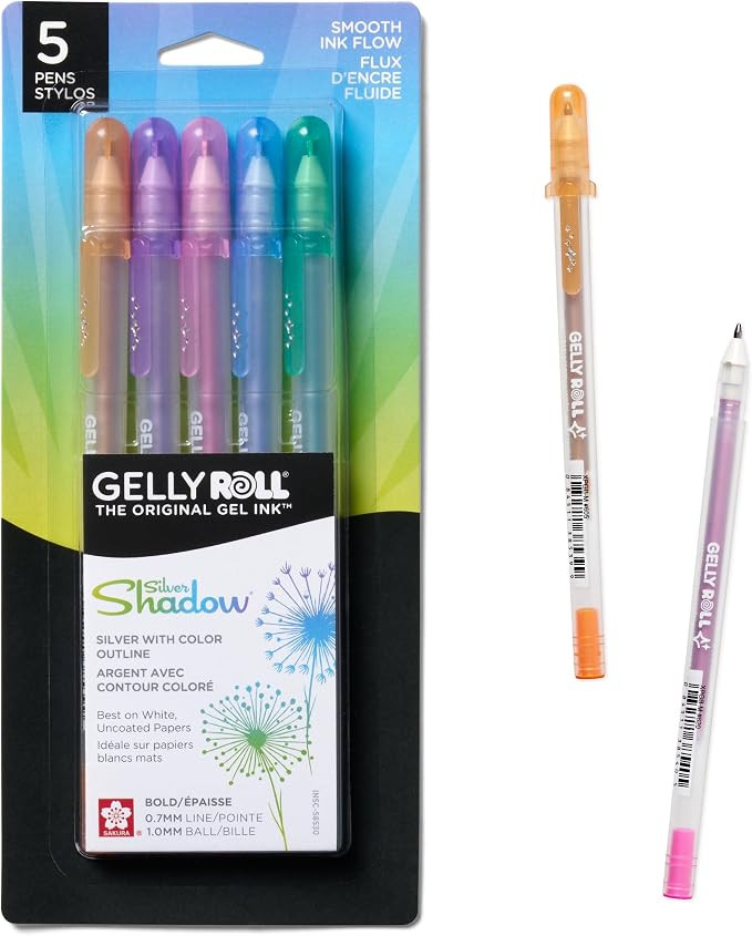 SAKURA Gelly Roll Silver Shadow Gel Pens - Bold Point Ink Pen for Lettering, Drawing, Invitations... | Amazon (US)