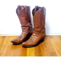 Vintage Tony Lama Leather Cowboy Boots Women's 8.5 Wide See Description - 70S 80S Black Label Light  | Etsy (US)