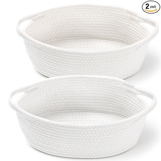 2 Pack Small Woven Basket with Gift Bags and Ribbons, Empty Decorative Gift Chest Box, Cute Baby ... | Amazon (US)