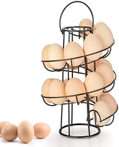 OBVIS Spiral Egg Skelter Dispenser Rack Metal Storage Holder Display Countertop Black | Amazon (US)