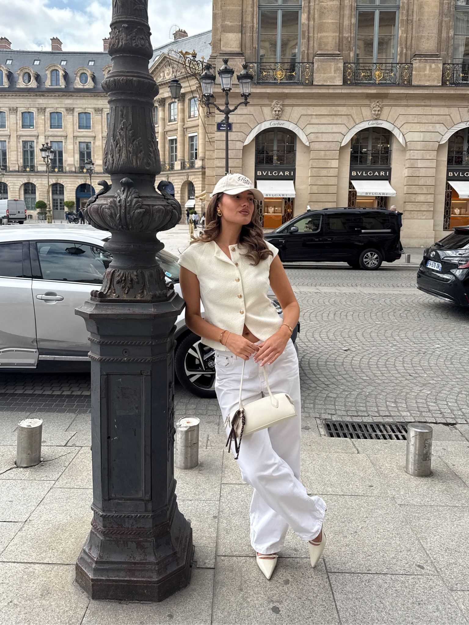 Cream outfit, all cream outfit, white outfit, Parisian outfit, H&M tweed top, white jeans, white cap 

#LTKuk #LTKsummer #LTKeurope