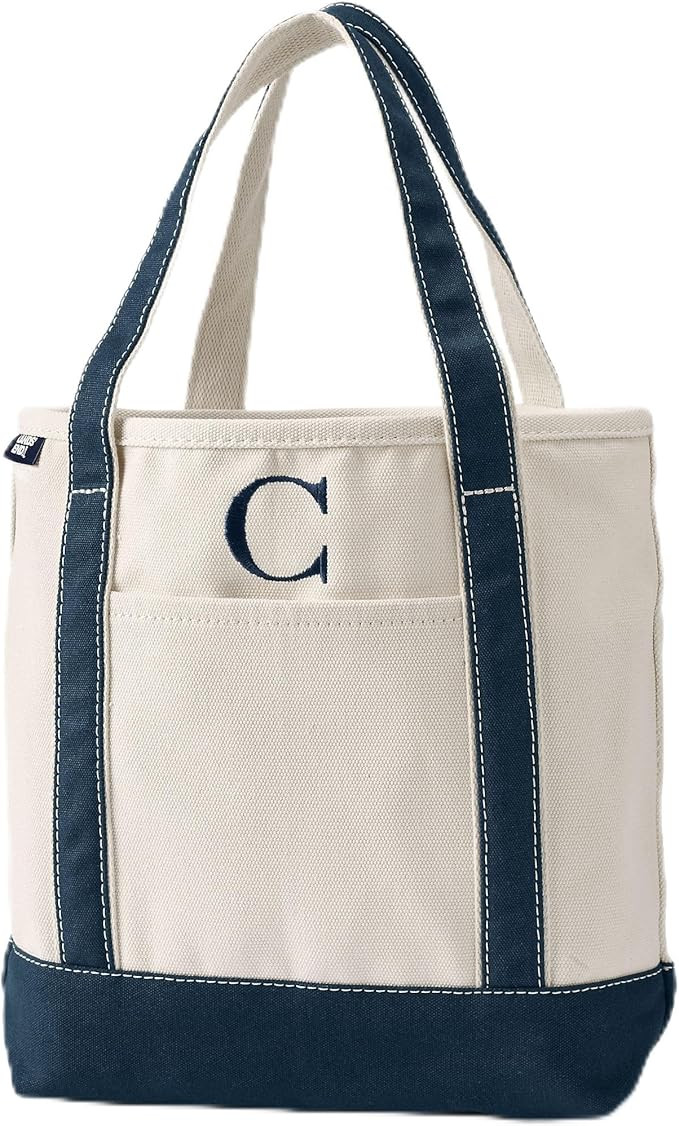 Lands' End Pre-Monogrammed Letter Canvas Tote Bag | Amazon (US)