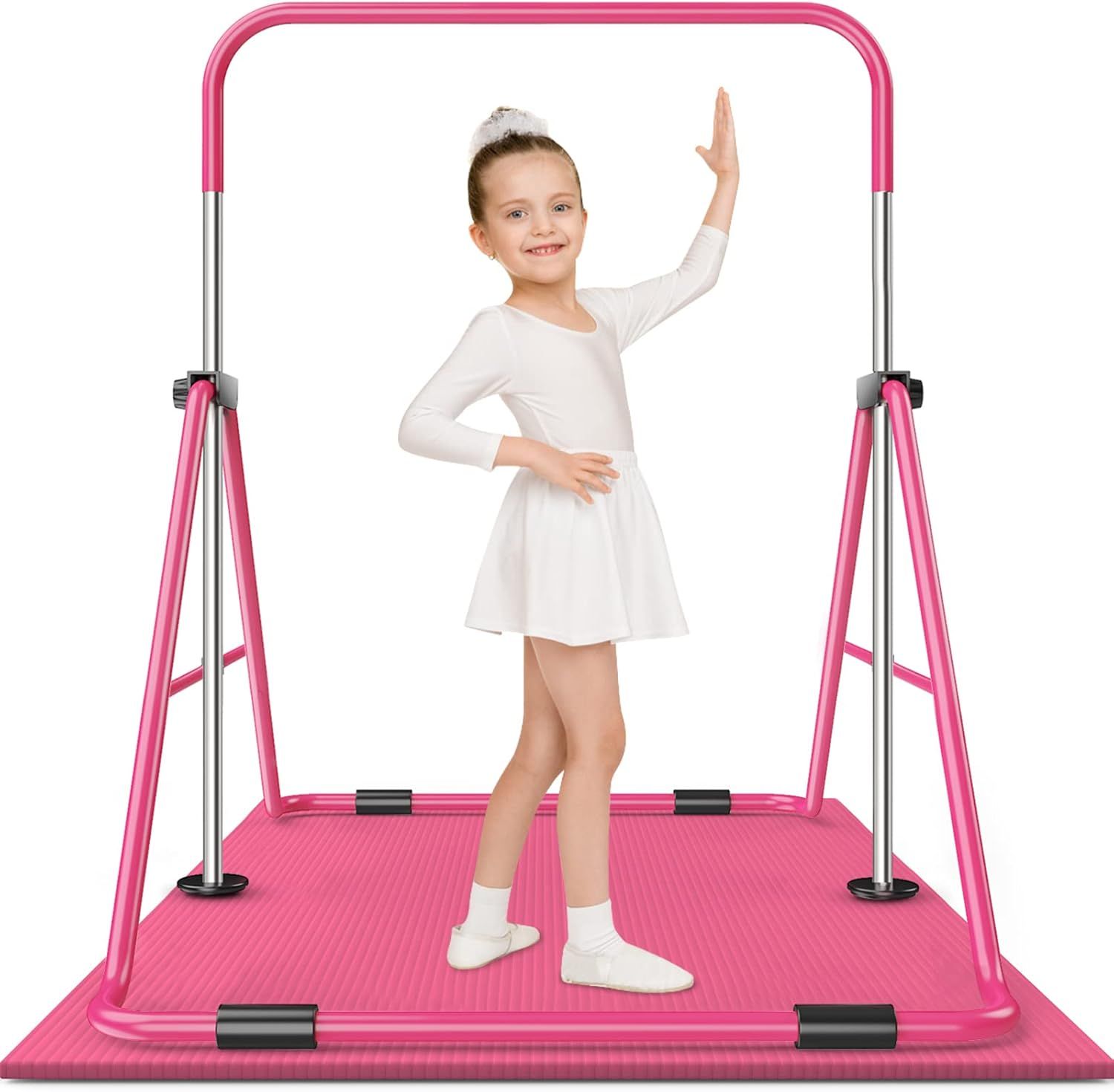 Safly Fun Expandable Gymnastics Bar for Kids - Height Adjustable Junior Training Bar for Home, Fo... | Amazon (US)