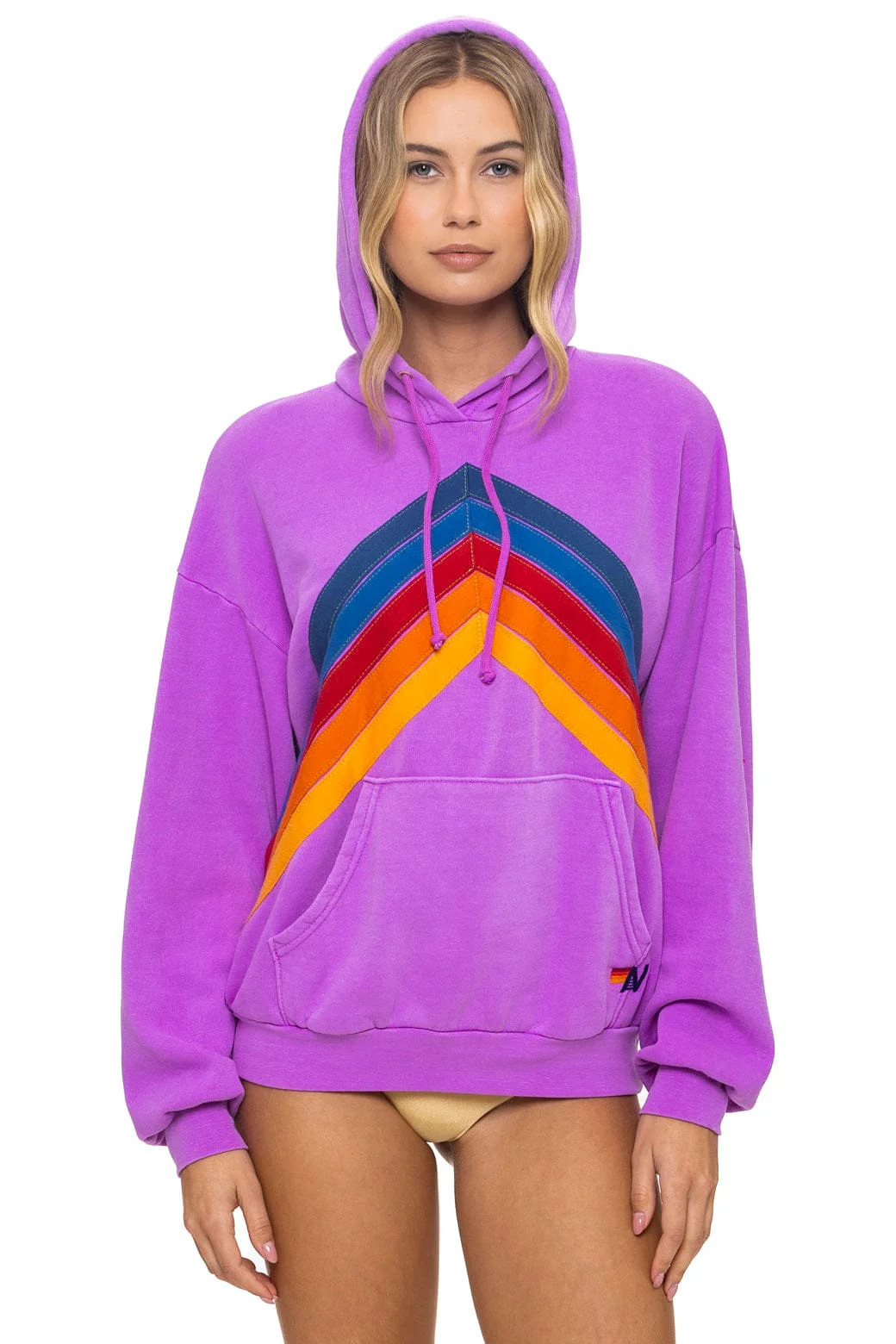 MOUNTAIN STITCH CHEVRON PULLOVER HOODIE RELAXED - NEON PURPLE | Aviator Nation