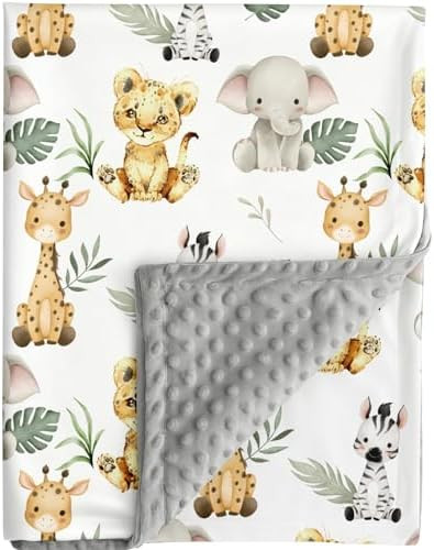 Safari Jungle Animals Baby Blanket Gender Neutral Blankets for Newborn Baby Girls or Boys Nursery... | Amazon (US)