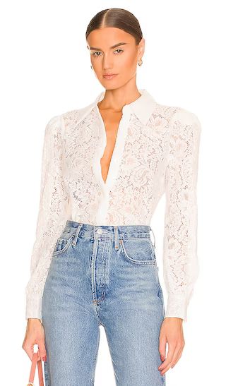 Jenica Lace Blouse in Ivory | Revolve Clothing (Global)