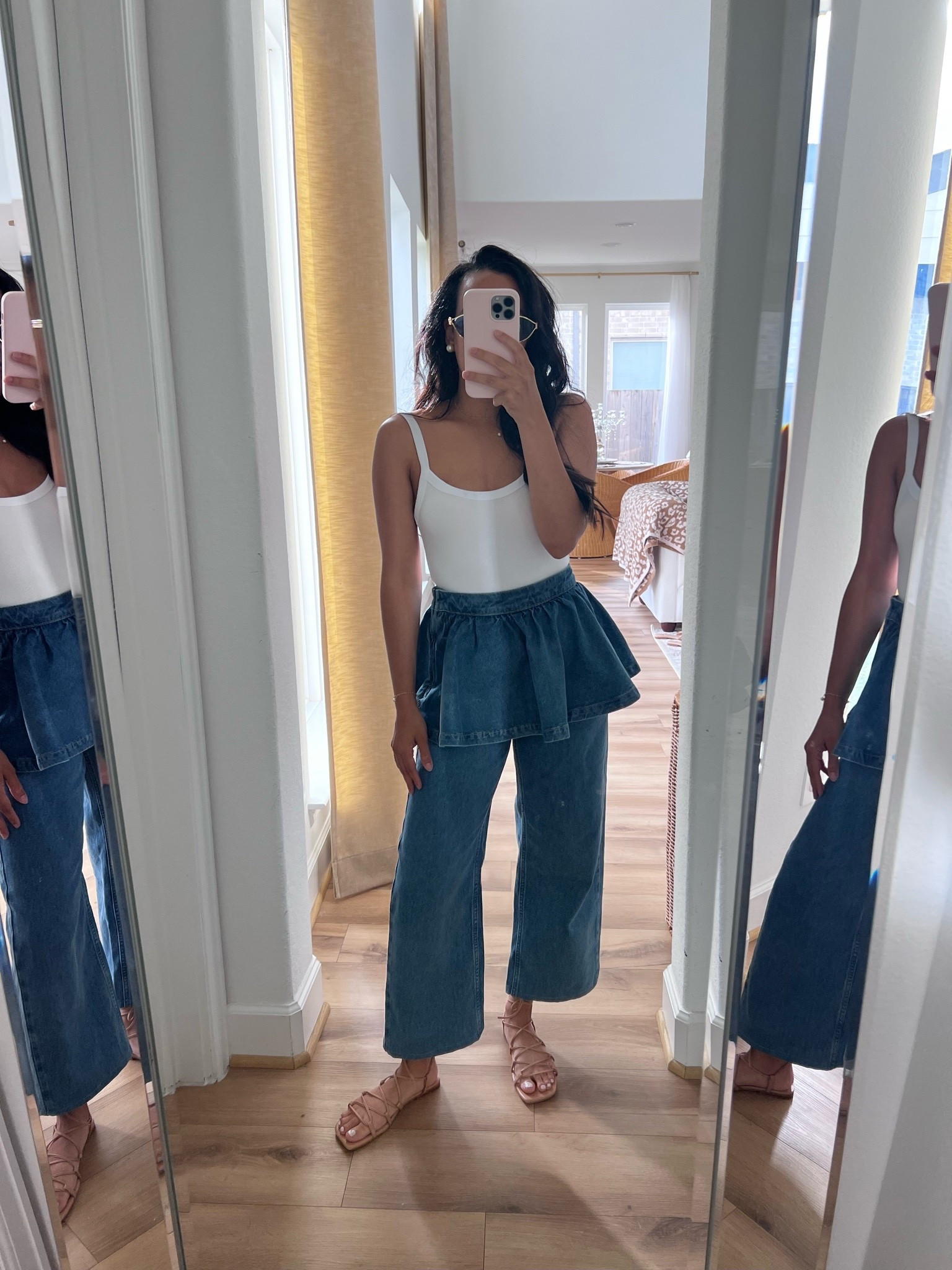 ASOS LUXE jeans with overskirt detail in light blue, zara bodysuit

#LTKootd #LTKgrwm