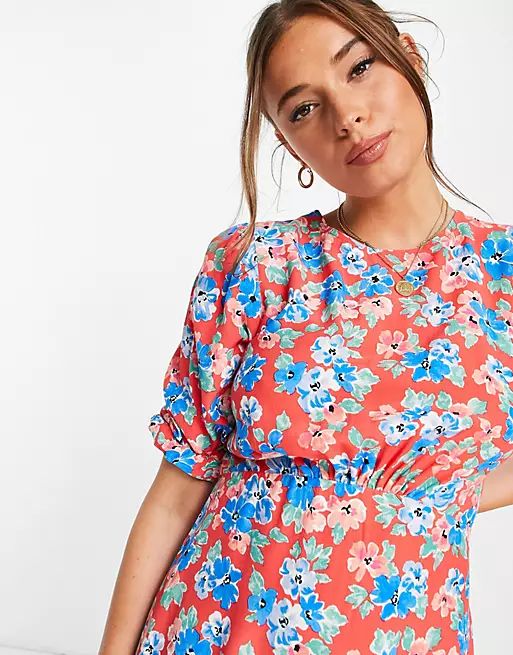 Nobody's Child Serena vintage floral mini dress in red | ASOS (Global)