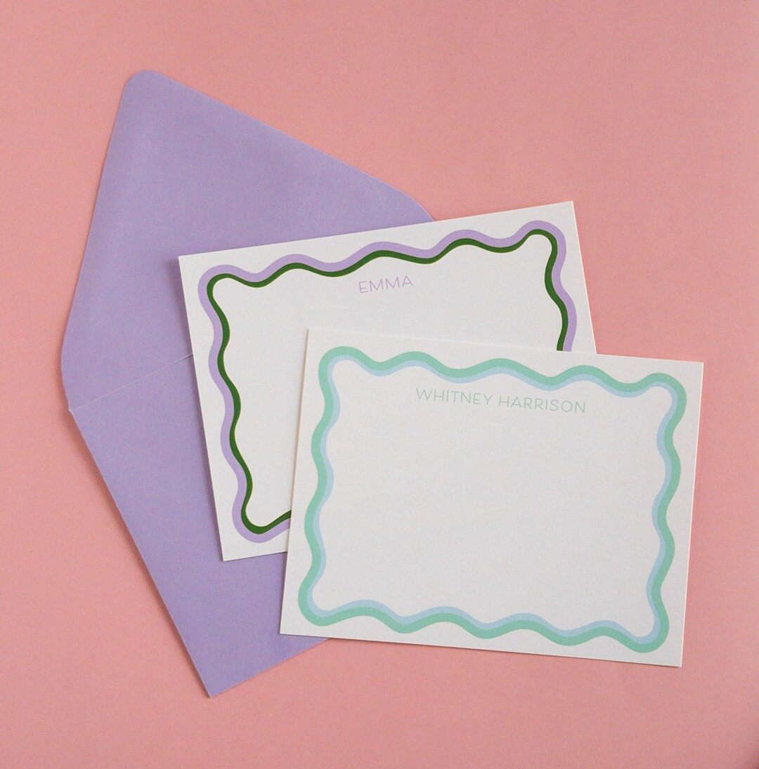 Scallop Border Stationery | Personalized Stationery | Etsy (US)
