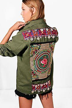 Bethany Embroidered Back Festival Jacket | Boohoo.com (US & CA)