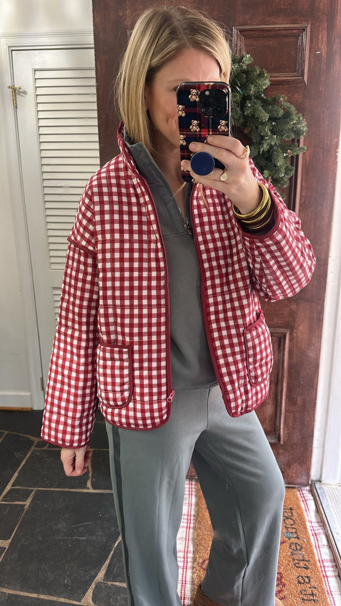 One of my favorite Walmart sets and the cutest Amazon jacket! In a M everything. 