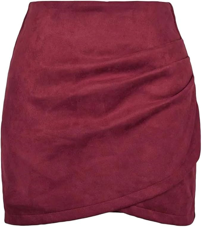 Women's Slim High Waist Pleated Zipper Irregular Skirt | Amazon (US)