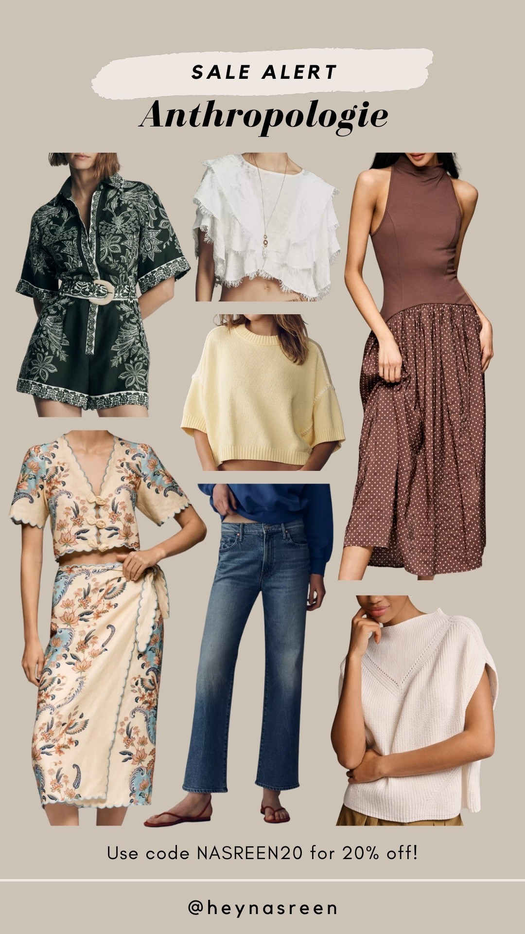 How cute are these spring Anthropologie finds?! I styled them on my LTK page so head there for outfit inspo! Get 20% off with my code NASREEN20. 

 

#LTKSeasonal #LTKSaleAlert