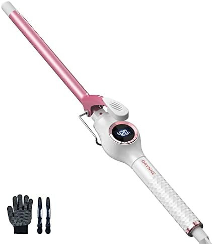 ORYNNE 1/2 Inch Small Curling Iron Wand Long Barrel, Tight Curls Thin Skinny Curling Iron with Digit | Amazon (US)