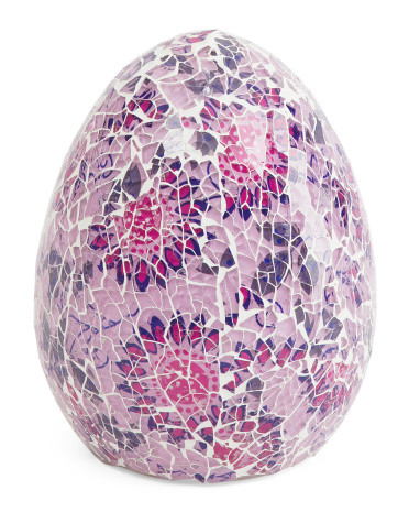 Led Lit Crackle Art Glass Egg | TJ Maxx