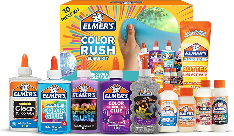 Elmer's Color Rush Slime Kit, Includes Liquid Glue, Activator, Makes Color Changing, Glow in The ... | Amazon (US)