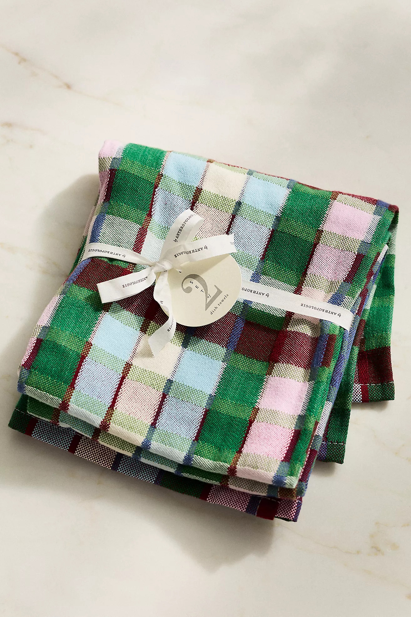Gloria Cotton Plaid Dish Towel, Set of 2 | Anthropologie (US)