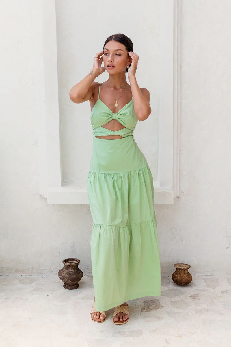 Make It Natural Maxi Dress Green | Fortunate One