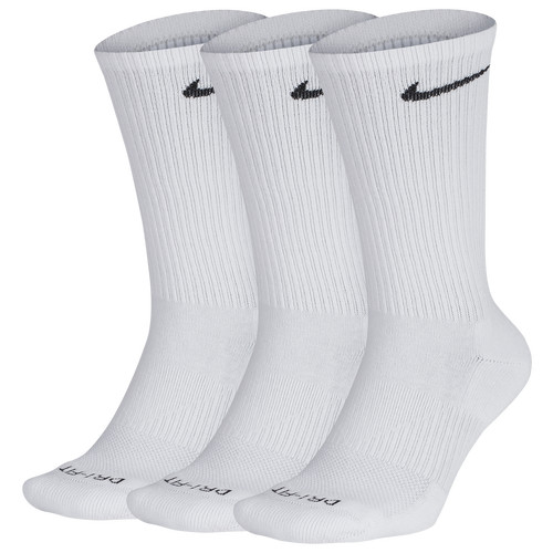 Nike Mens Nike 3 Pack Dri-FIT Plus Crew Socks - Mens Black/White Size L | Champs Sports