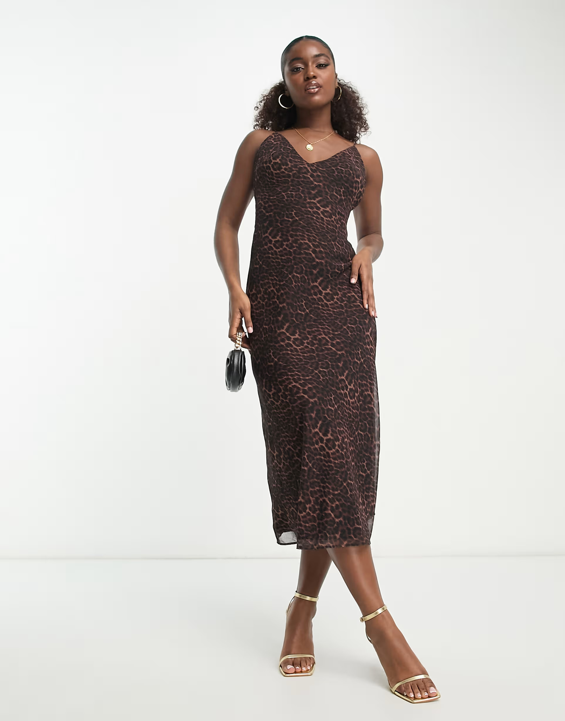 Bardot slip midi dress in leopard | ASOS | ASOS (Global)