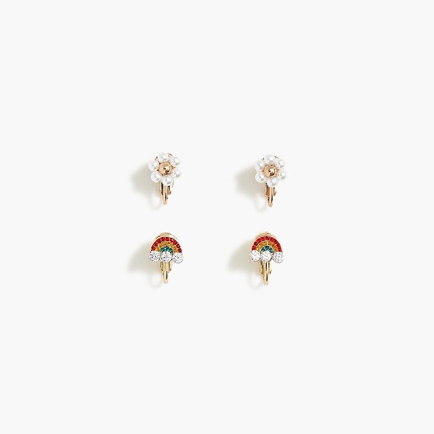 Girls' clip-on flower earrings | J.Crew Factory