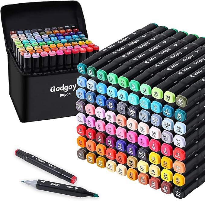 Alcohol Markers, 80 Colors Dual Brush Tip Permanent Art Markers, Coloring Marker, for Book Painti... | Amazon (US)