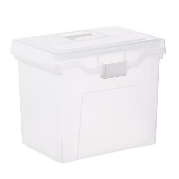 Iris Clear Letter-Size Portable File Box with Lid Organizer | The Container Store